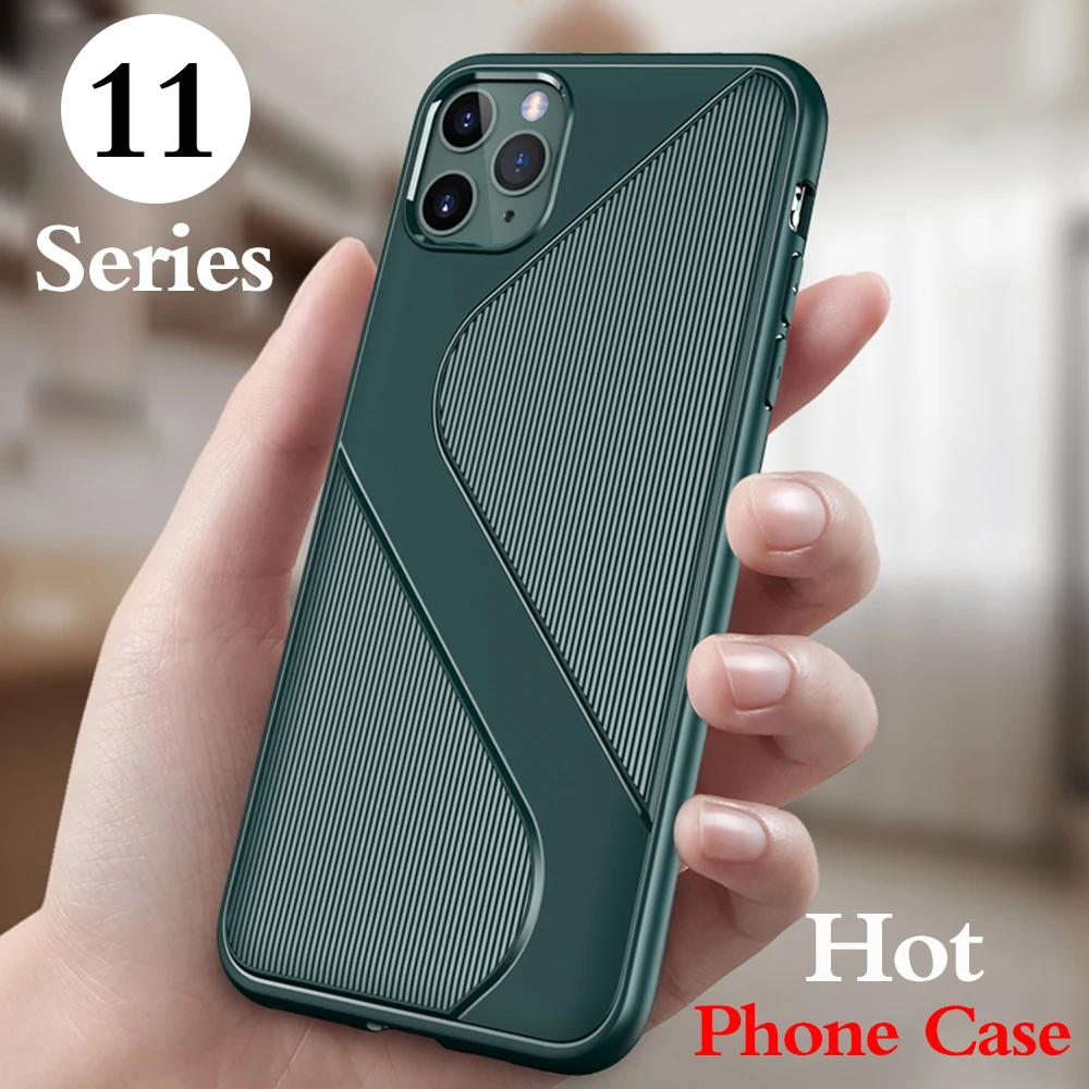 Оригинальный силиконовый чехол для телефона в полоску Apple iphone 11 pro 11pro max 11promax s