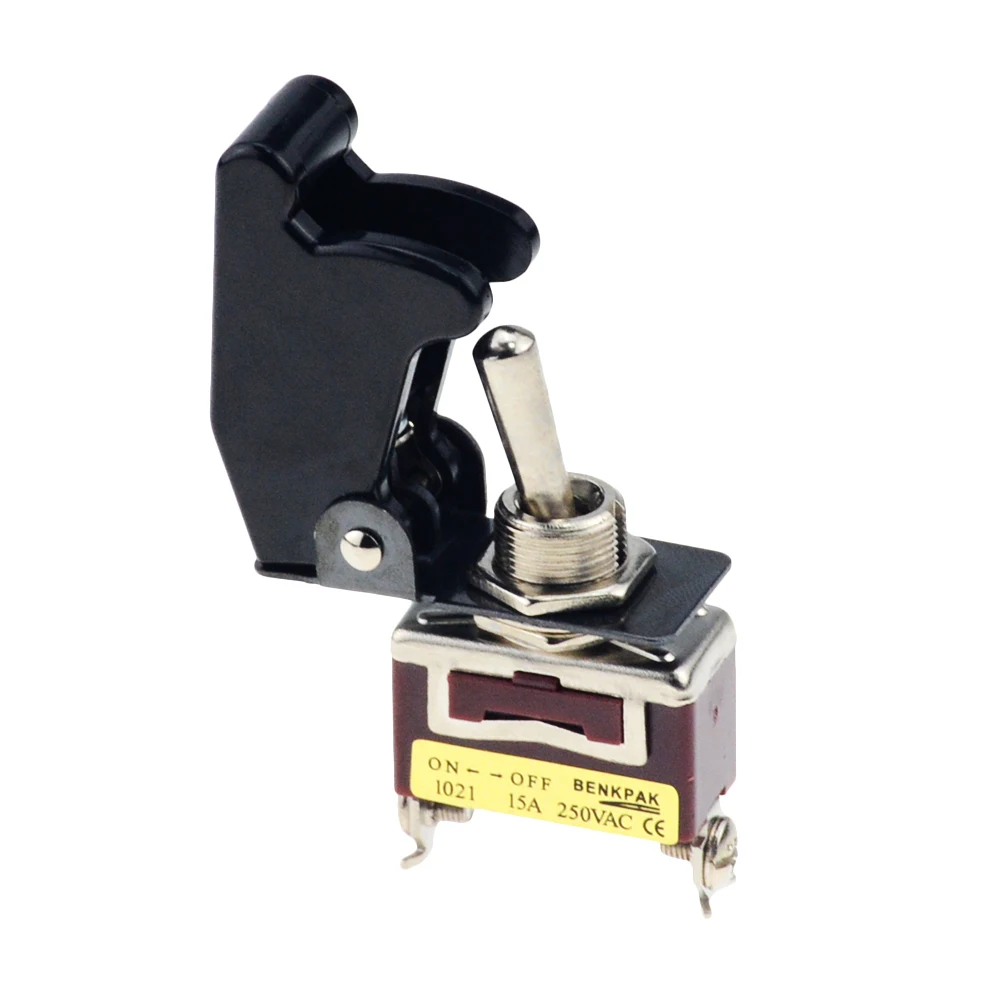1 шт. переключатель 12 мм 15 А 250 В переменного тока ВКЛ./ВЫКЛ. С защитной крышкой