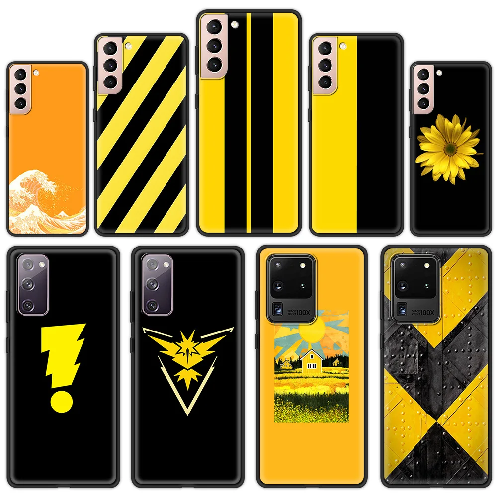 

Cool yellow Silicone Case for Samsung Galaxy S21 S20 FE S20 S10 S8 S10E S9 Lite Ultra Plue 5G S7 Edge Cover Coque