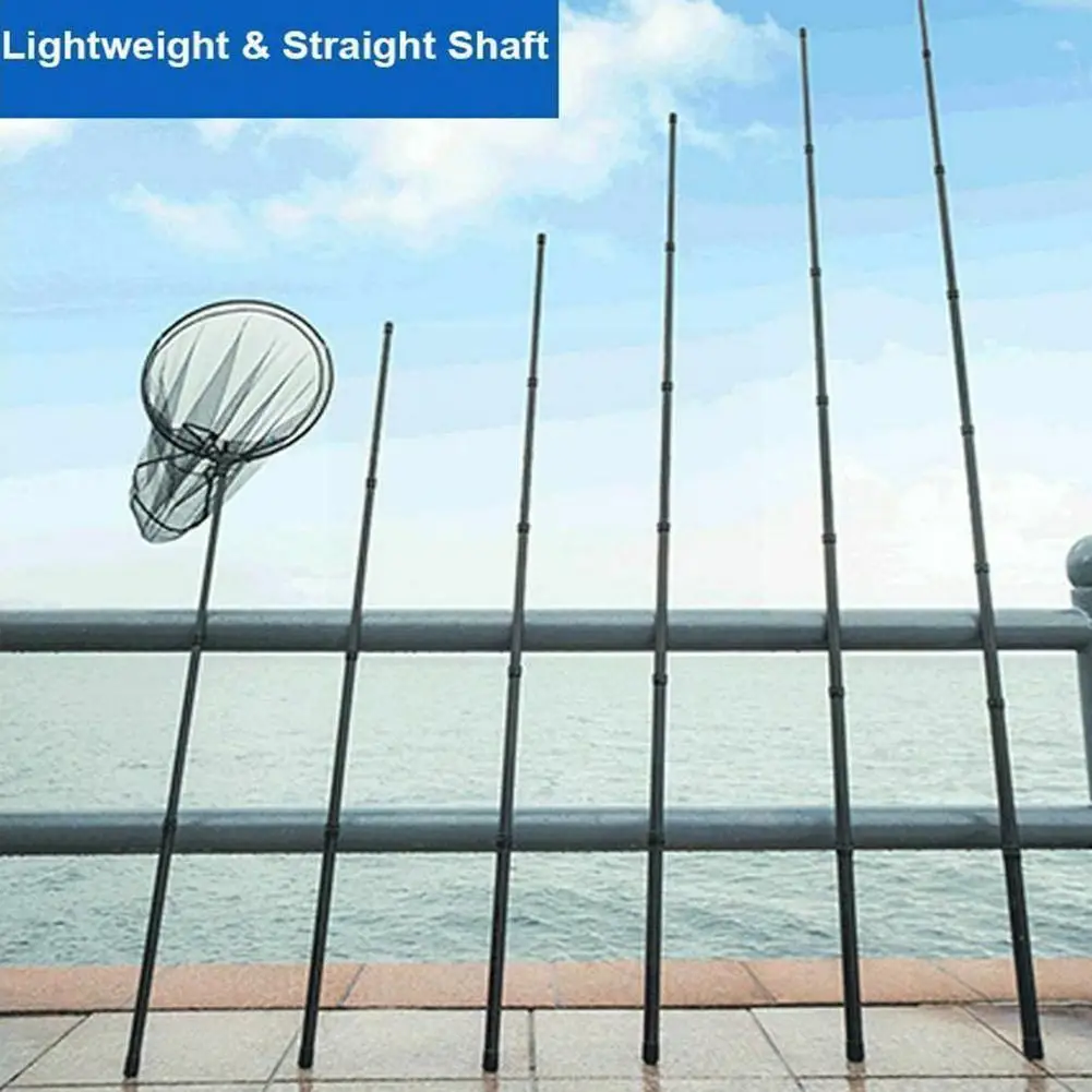 

High Quality Carbon Fishing Net Fish Landing Hand Net Telescopic Collapsible Tackle Handle Foldable Pole Fishing L5e8