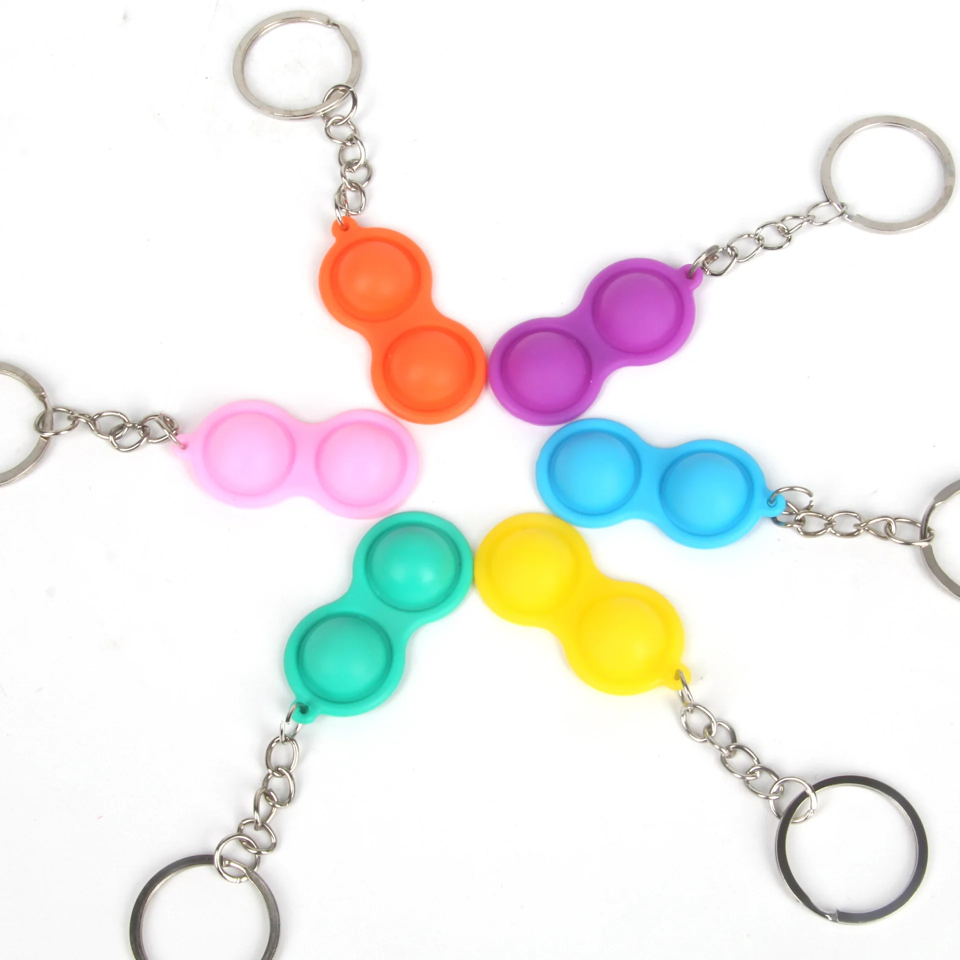 

LELEAIBO New Rat Killer Pioneer Keychain Pendant Silicone Mini Pressure Relief Toy Fingertip Decompression Rainbow Toy keychain