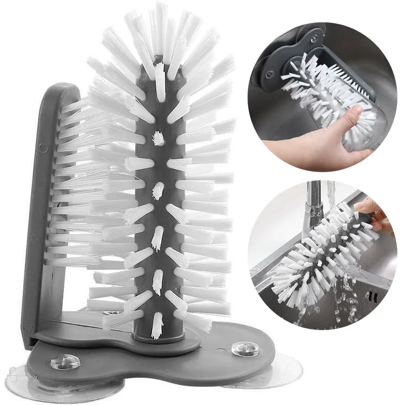 

Home 2 в 1 Новое поступление винная присоска для раковины Новый стиль чашечный скребок для бутылок щетка высокого качества 1 шт. пластиковая ще...