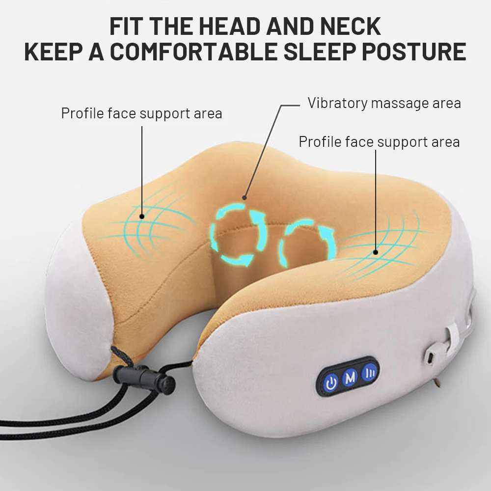 Массажер U образный электрический для шеи многофункциональный портативный
