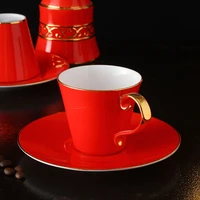 high grade bone china ceramics red yellow colour cup gift for young man woman lovers birthday
