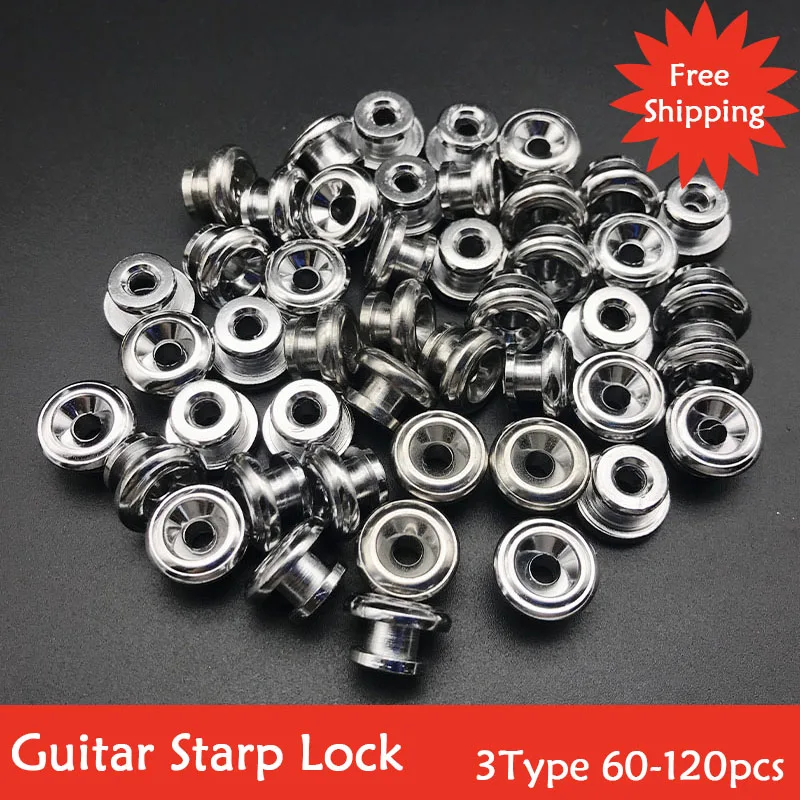 60/120 шт металлический замок для гитарного ремня Грибная гитара торцовый ремешок