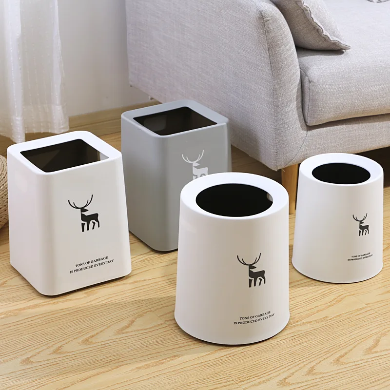 

Nordic Trash bin double living room bedroom kitchen bathroom office creative toilet Japanese cylinder