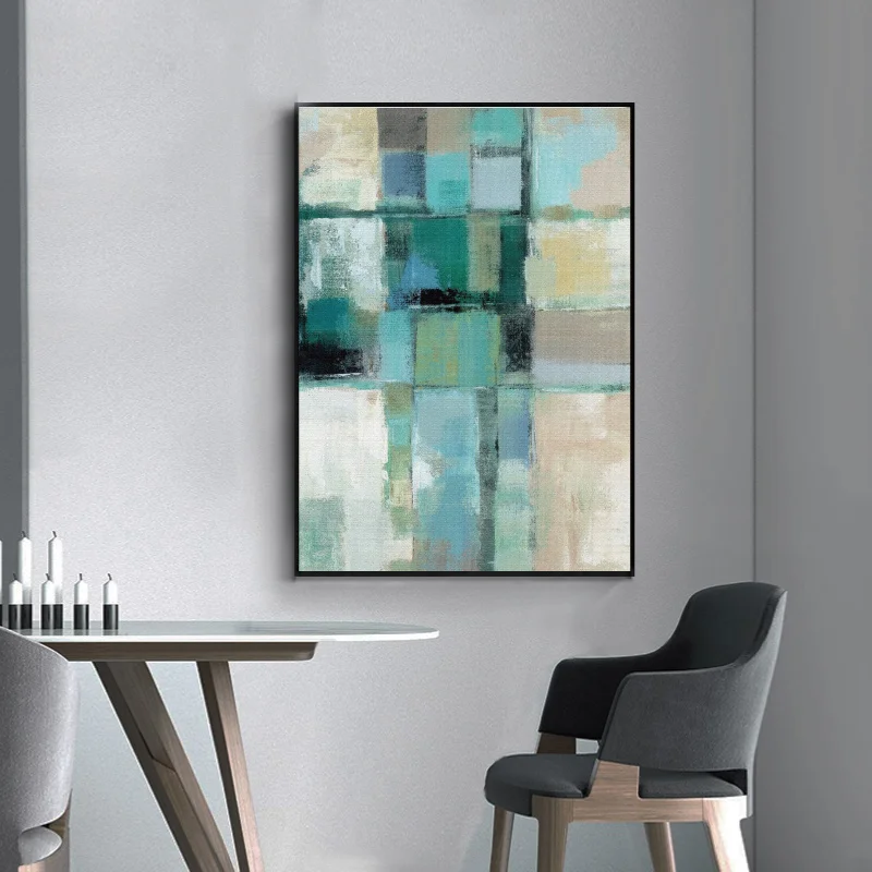 Абстрактные геометрические золотистые красные картины на холсте современное