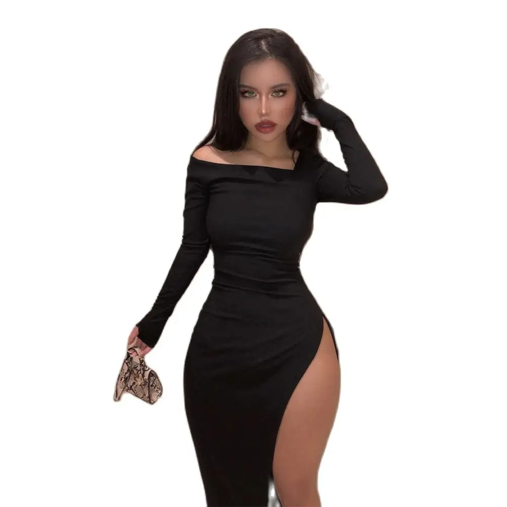 Хлопковое облегающее платье XLLAIS с высоким разрезом на День святого Валентина