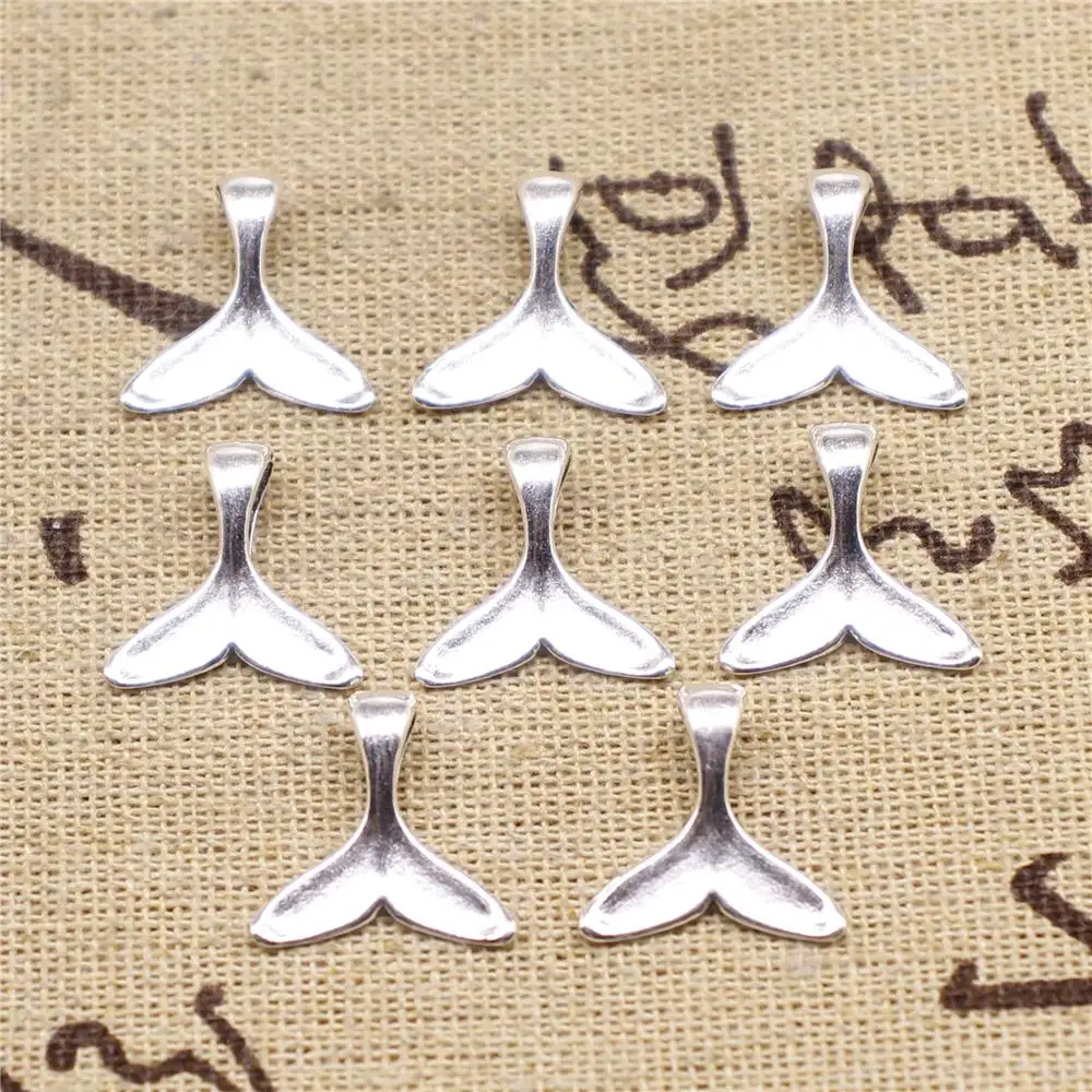 

Supplies For Jewelry Making 40pcs 16x16mm Antique Silver Color Whale Tail Charms