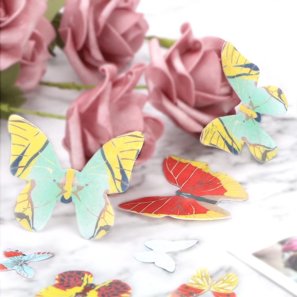 

40 Pcs/Set Edible Glutinous Wafer Rice Paper Cake Cupcake Topper Bakeware Butterfly Cake Decoration Birthday Wedding Decor