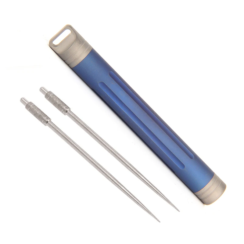 Case Blue Set Tiartisan Карманный держатель зубочистки экологически чистый Сверхлегкий портативный титановый чехол для таблеток контейнер для путешествий - Цвет: Case Blue Set