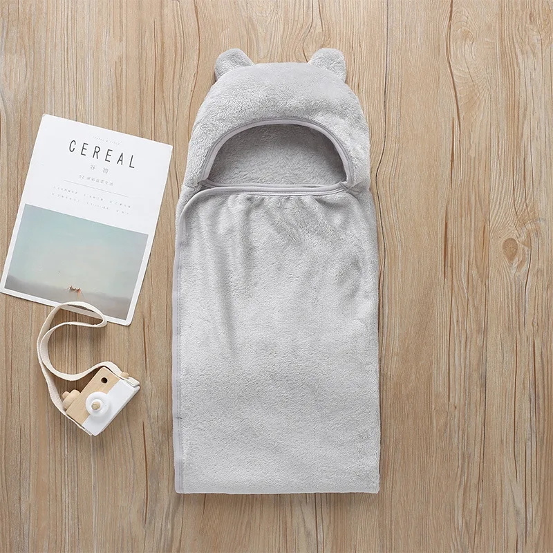 Новые осенние детские спальные мешки фланелевая одноцветная толстовка с