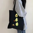 Kawaii сумка для покупок авокадо мать Малыш Хлопчатобумажная Холщовая Сумка на плечо винтажная хип-хоп Вместительная женская брендовая сумка для покупок тоут