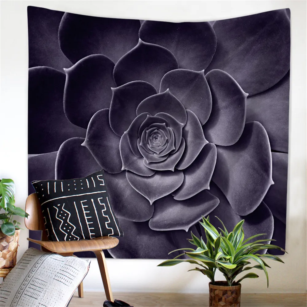 

Blue Flower Tapestry Bohemia Hanging Wall Carpet Polyester Soft 130cmx150cm 150cmx200cm Home Decor
