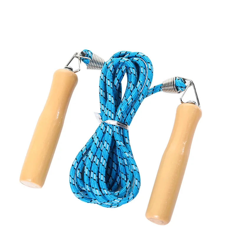Хлопковая резиновая скакалка с деревянной ручкой спортивное оборудование для