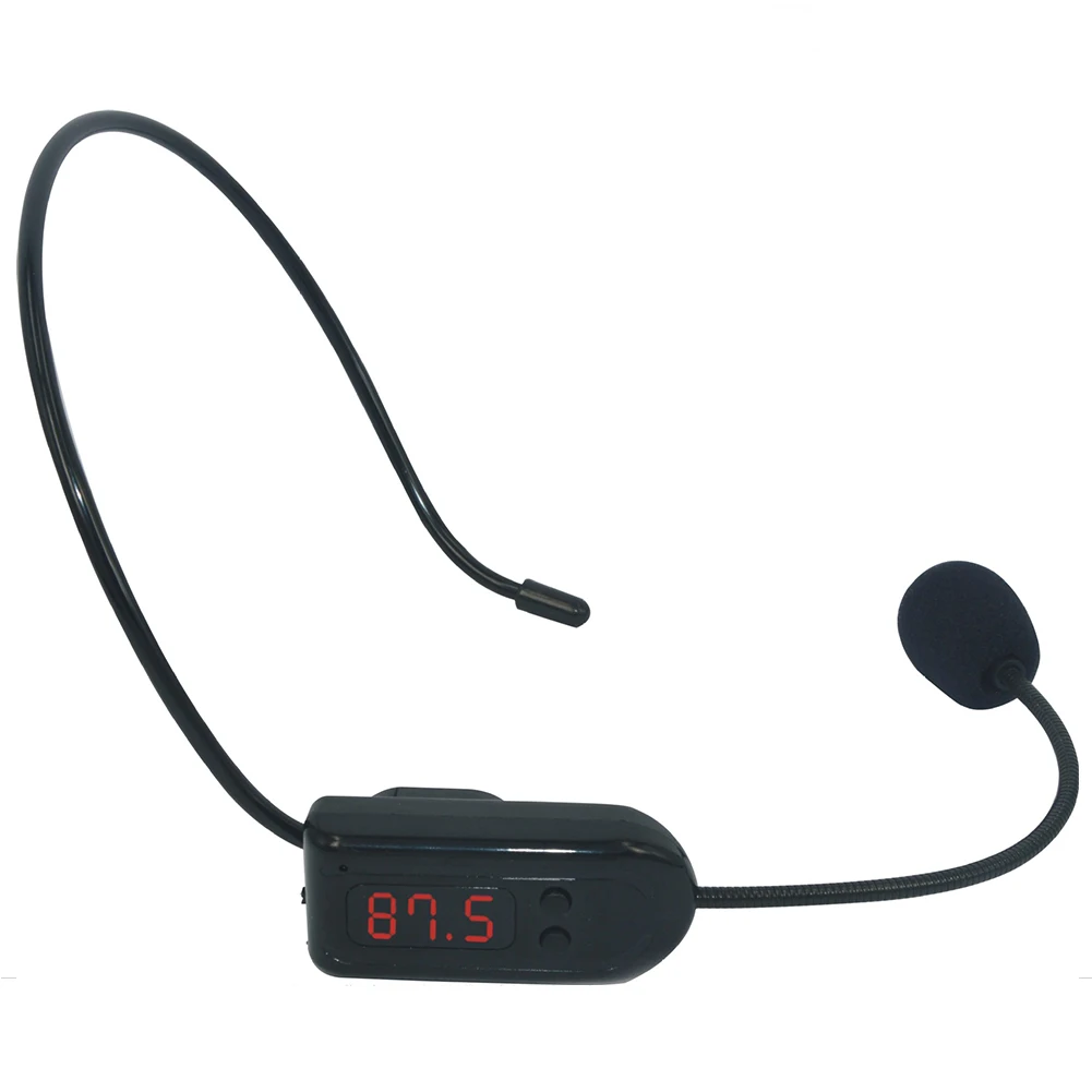 Черный Беспроводной FM радио микрофон гарнитуры громкой связи Bluetooth гарнитура