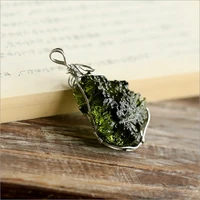 hot sale aaaaanatural moldavite green crystal energy stone pendant for men and women couple necklace fine jewelry