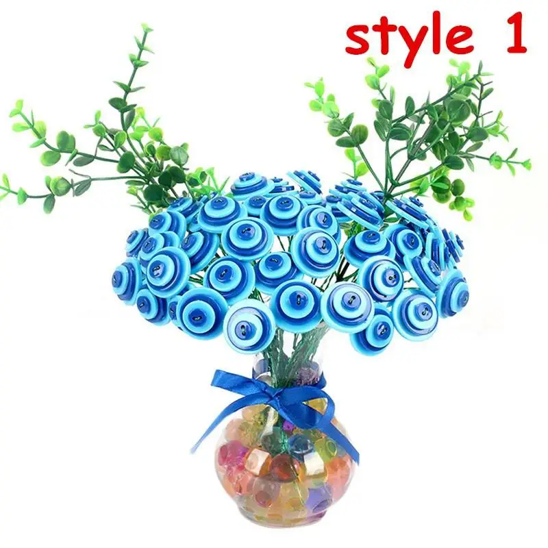 

AsyPets Kindergarten Children Creative Handmade DIY Plastic Buttons Bouquet Intelligent Toy