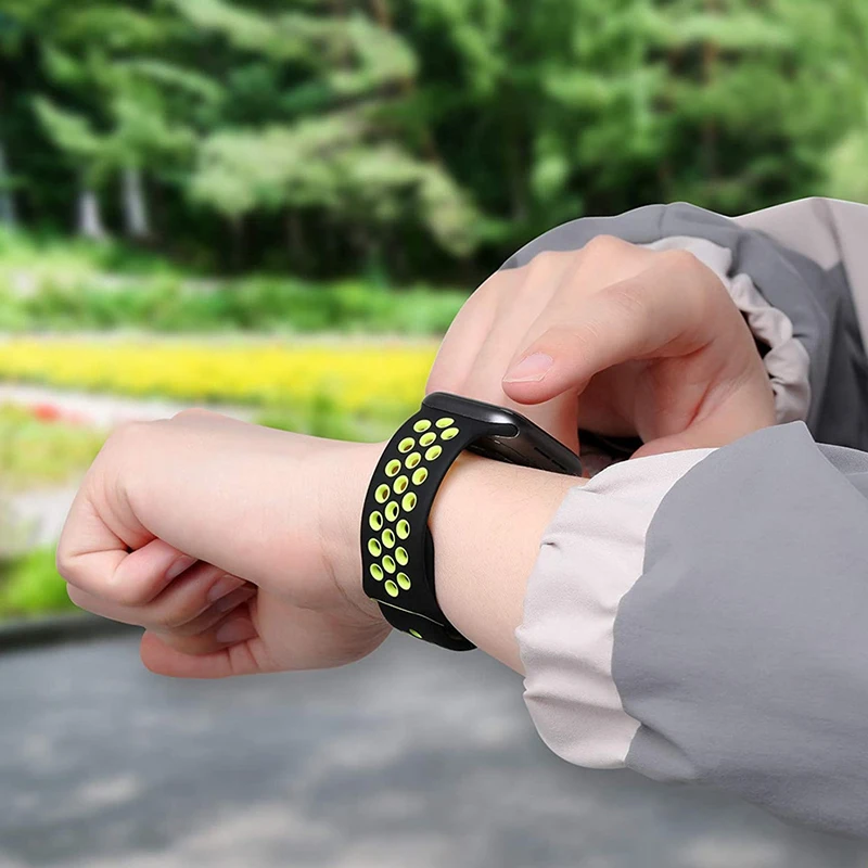 Ремешок силиконовый для apple watch band 44 мм 40 38 42 эластичный белый браслет IWatch Series 6 SE 5 4