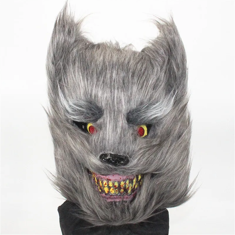 Маска для лица на Хэллоуин с пушистой головкой забавная животных ужасом кроликом