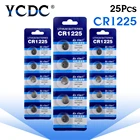 Батарейки YCDC, 25 шт.лот, CR1225, литиевые, 3 в, кнопки, одноразовые CR1225, LM1225, BR1225, ECR1225, KCR1225, для часов
