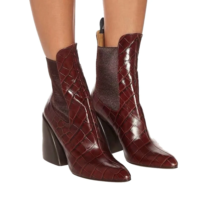 Женские ботильоны с острым носком в европейском стиле сезон осень зима Модные