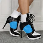 BERZIMER супер женские ботильоны круглый носок тонкие туфли на высоком каблуке; 4 сезона; Zapatos; Женская обувь, женская обувь, размер 43 44, 47 (Европа)