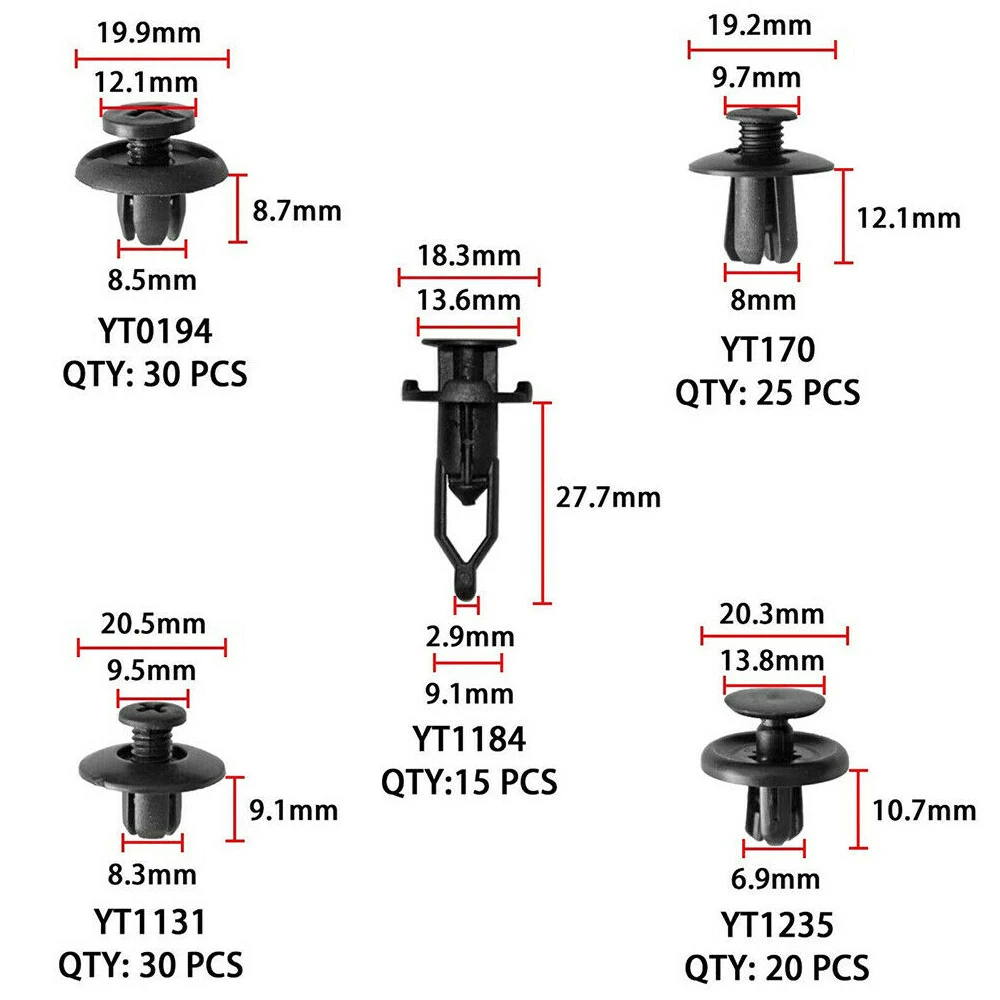 

635pcs Mixed Car Body Push Retainer Clips Fasteners Assortment Clips Rivet Bumper Door Trim Fastener with Removal Tools