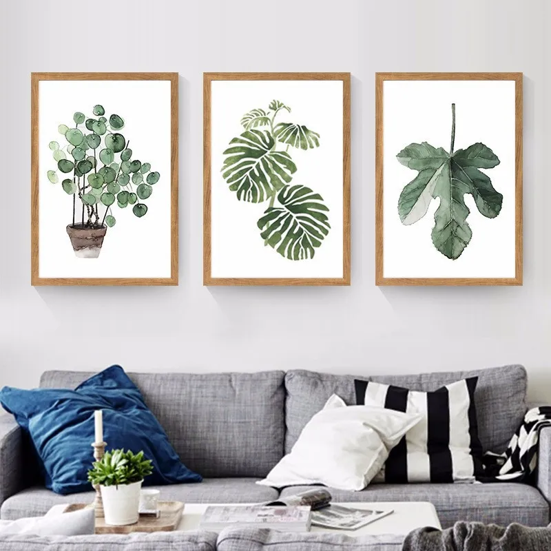 Новые зеленые листья растений скандинавский маленький свежий стиль Сочетание
