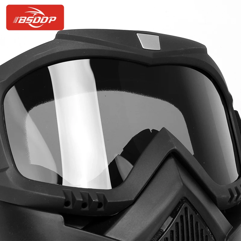 Мотоциклетный полушлем или винтажная модульная маска для шлема Съемные очки и