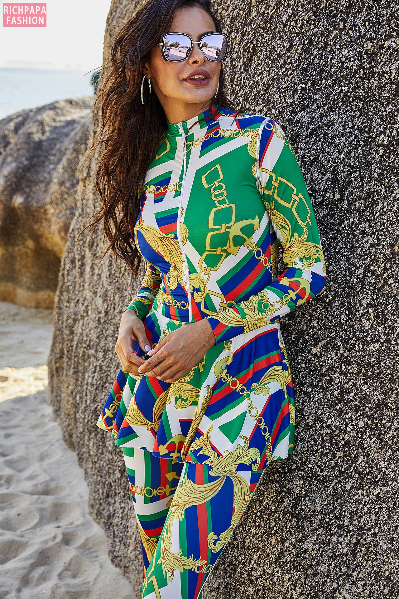 Muslim Swimming Suit For Burkini Fashion Swimwear Women Swimsuit Long Sleeve Arabic Turkey Pakistani Islamic Swim Wear | Спорт и