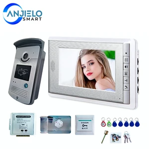 7 inch video intercom for home lock door access card control system electric doorman video intercom for the apartment doorbell free global shipping