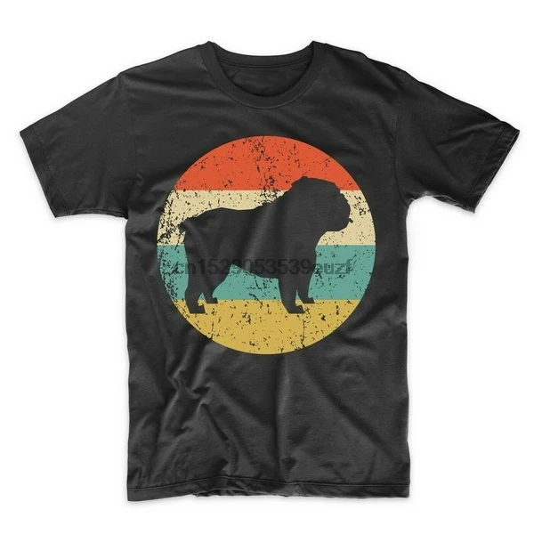 Английская футболка с бульдогом Ретро английского бульдога Для мужчин собака