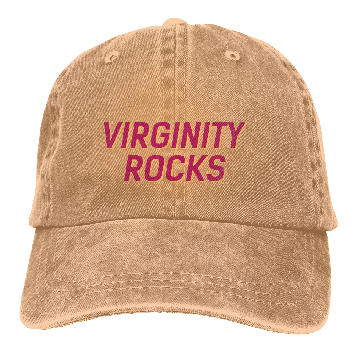 

Virginity Rocks men women's Retro Washed Cowboy hat Baseball Cap