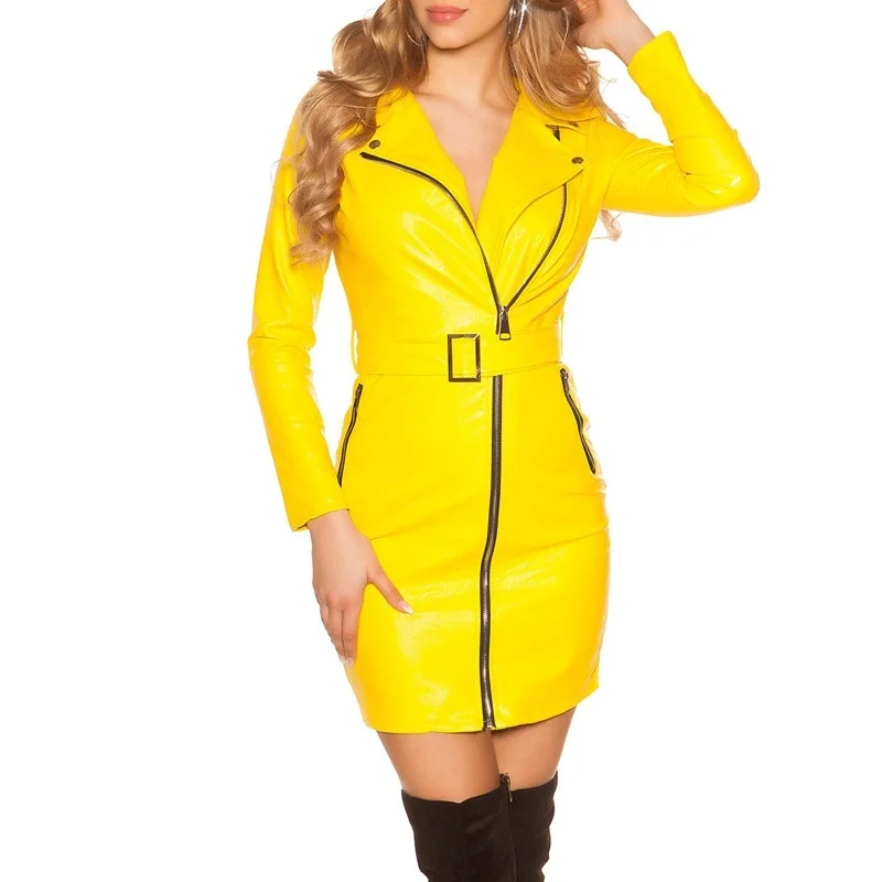 ZOGAA новинка 2019 модное женское платье из искусственной кожи сексуальные вечерние