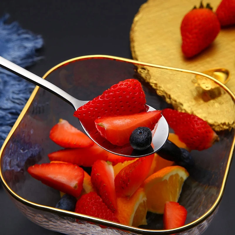 8 шт сделанных из нержавеющей стали ложка c длинной ручкой Простые Модные