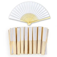 30pcs folding hand fans for women silk bamboo handheld fan for church wedding gifts party favors diy decorations white
