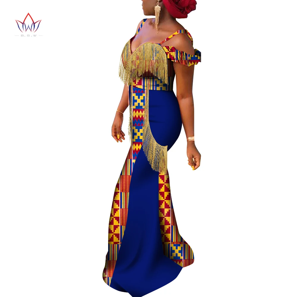 

Женское длинное вечернее платье с бахромой, в африканском стиле