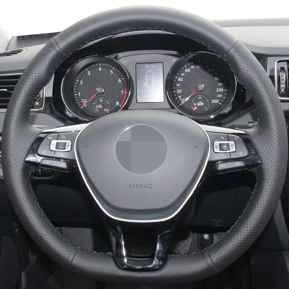 Коврик на руль из микрофибры с индивидуальной настройкой для Volkswagen VW Golf 7 Mk7 New Polo Jetta Passat B8 Tiguan Sharan Touran.