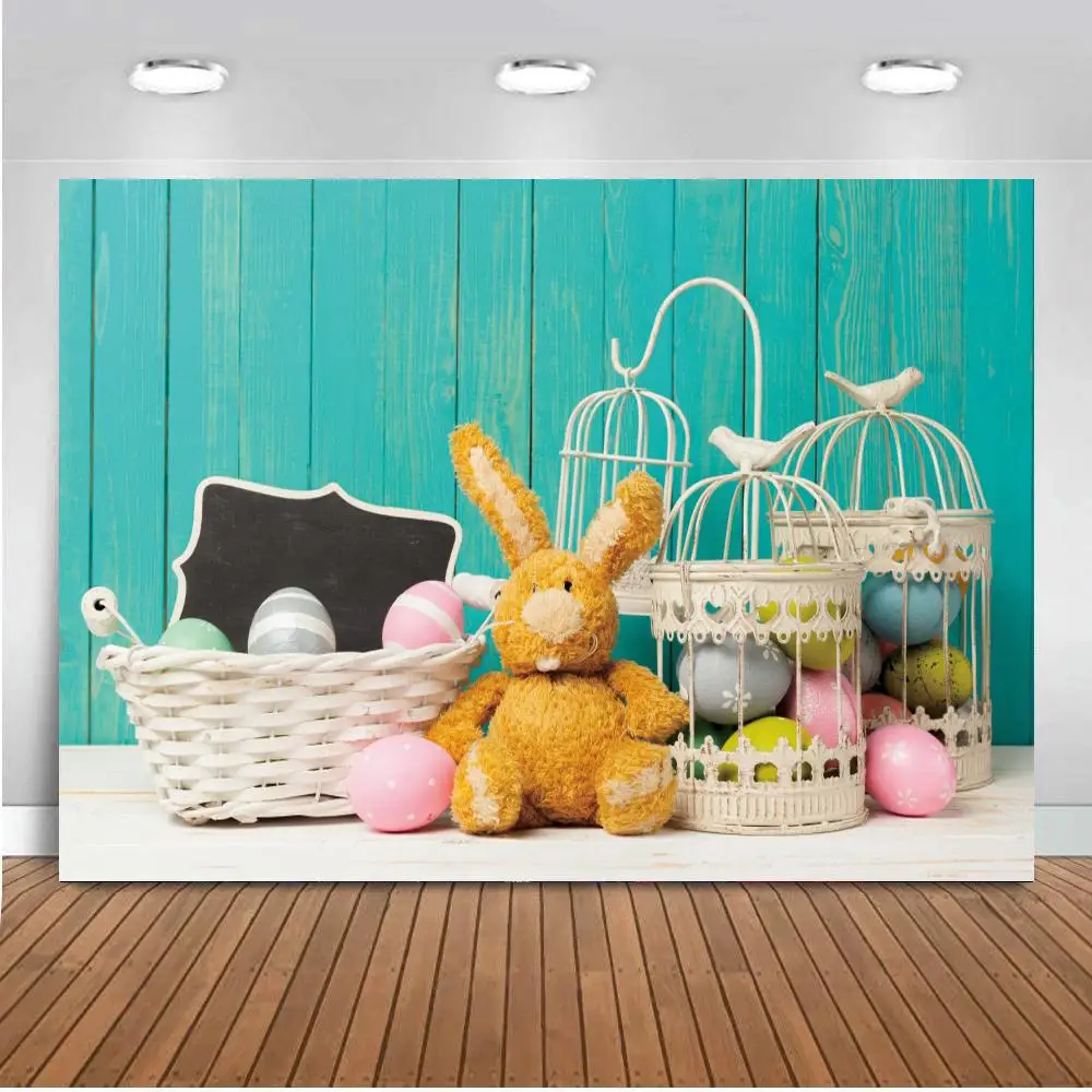 

Виниловый фон для студийной фотосъемки с изображением яиц, кроличьей фермы