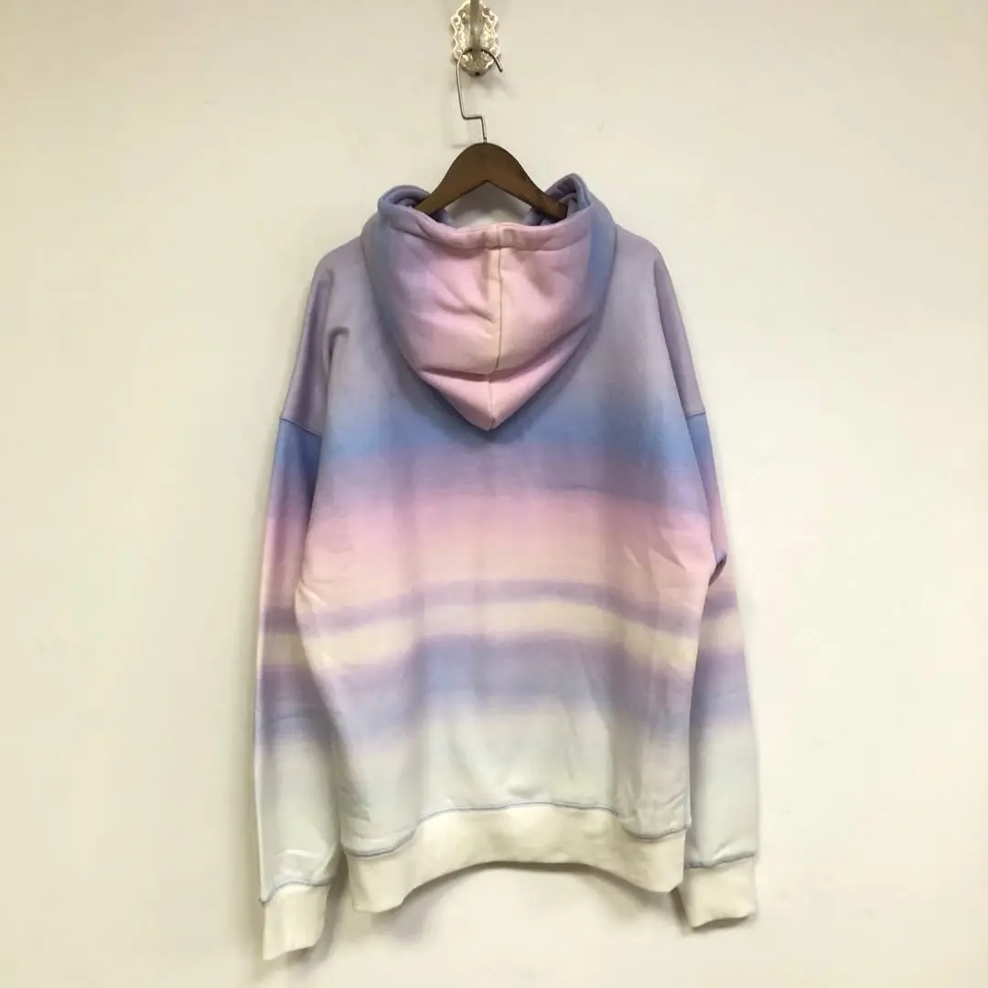 

2020 Fall Winter New Women Hoodie Macaron Rendering Gradient Letter Hooded Loose Long Sleeve Women's Sweatshirt