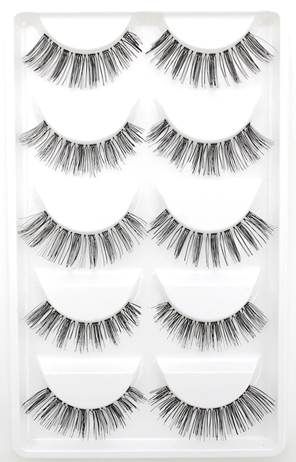 CLO05-09 CLOTHOBEAUTY 5 пар накладных ресниц, тонкие накладные ресницы для наращивания ручной работы, натуральные мягкие невидимые ресницы, длинный толстый многоразовый макияж - Цвет: CLO05-09