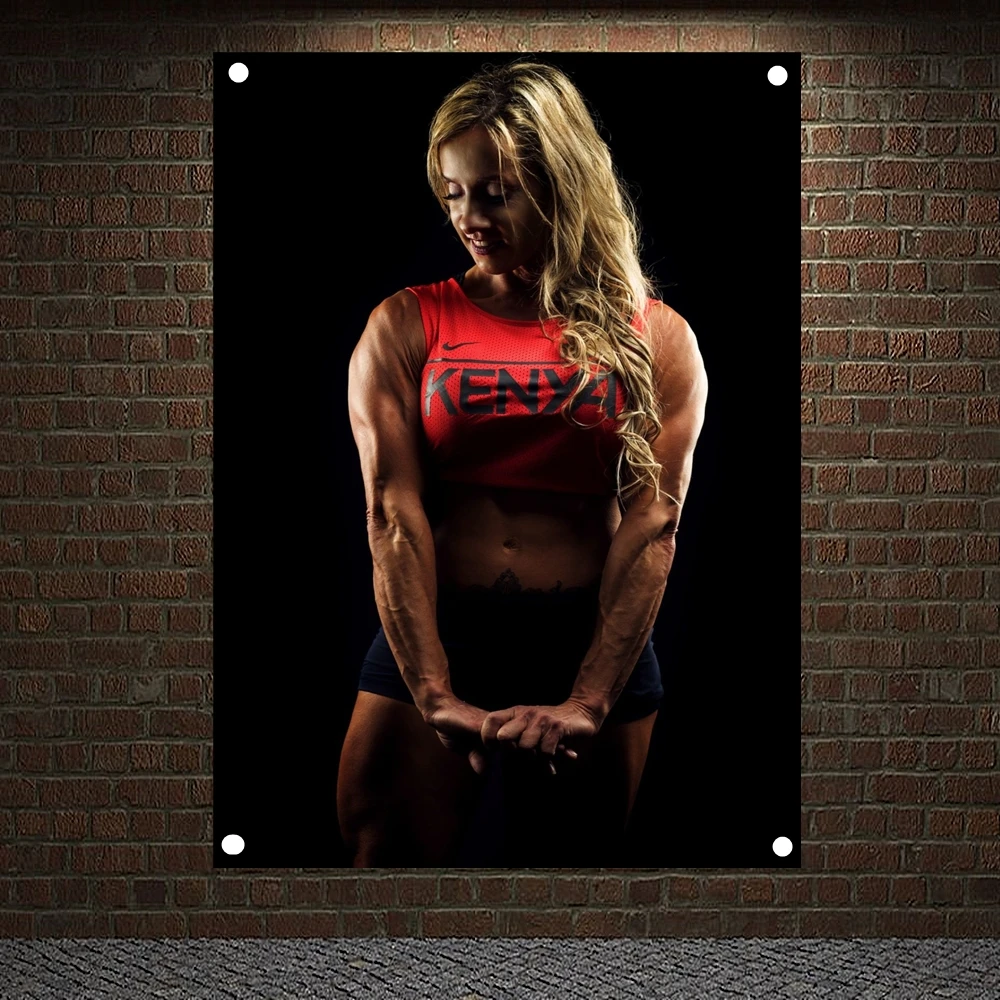 

Bodybuilding Goddess Motivational Workout Posters Exercise Fitness Banners Wall Art Flag Canvas Painting Tapestry Gym Wall Decor