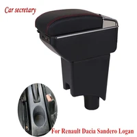 for renault dacia sandero logan 2013 2017 rotatable armrest box central console storage box ashtray usb charging for car