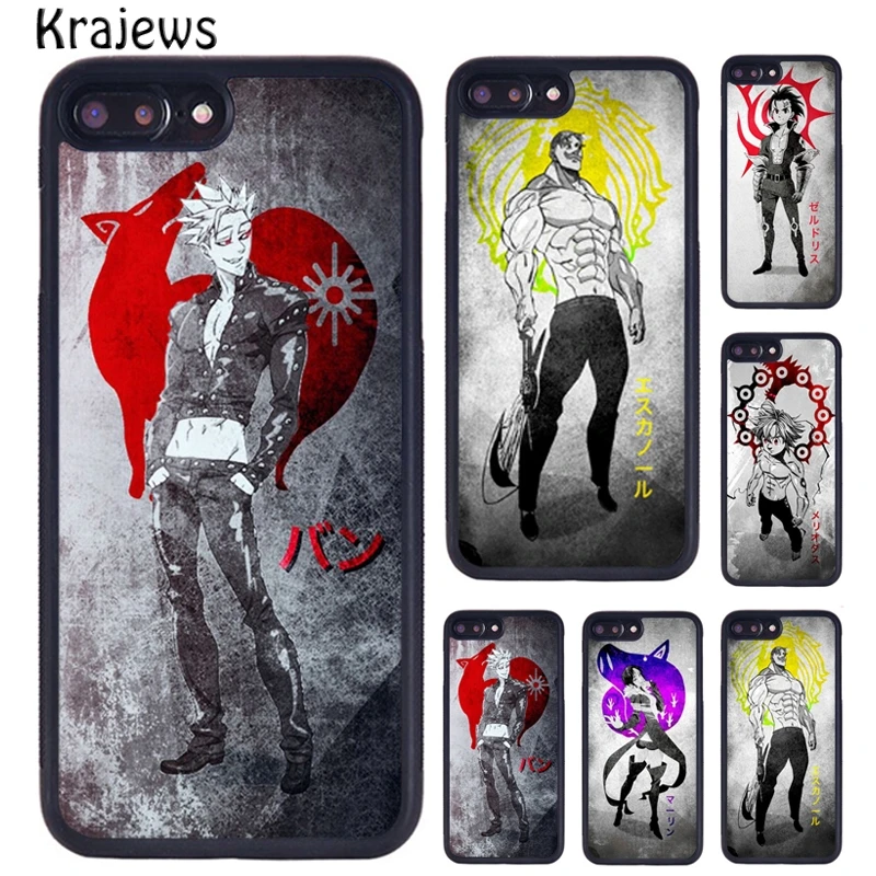 Krajews Seven deadly sins Meliodas Zelodris Elizabeth Phone Case For iPhone 7 8 plus 11 12 13 Pro X XR XS Max Samsung S9 S10