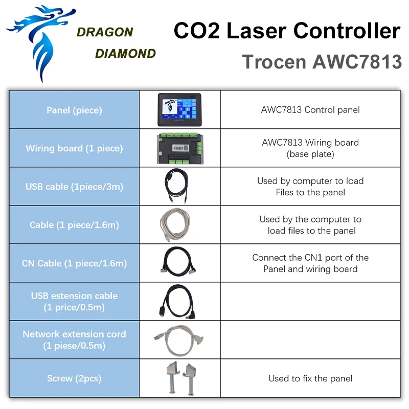 Co2 Лазерная DSP контроллер Системы Trocen AWC7813 заменить 708S 708C LITE для гравировальная и