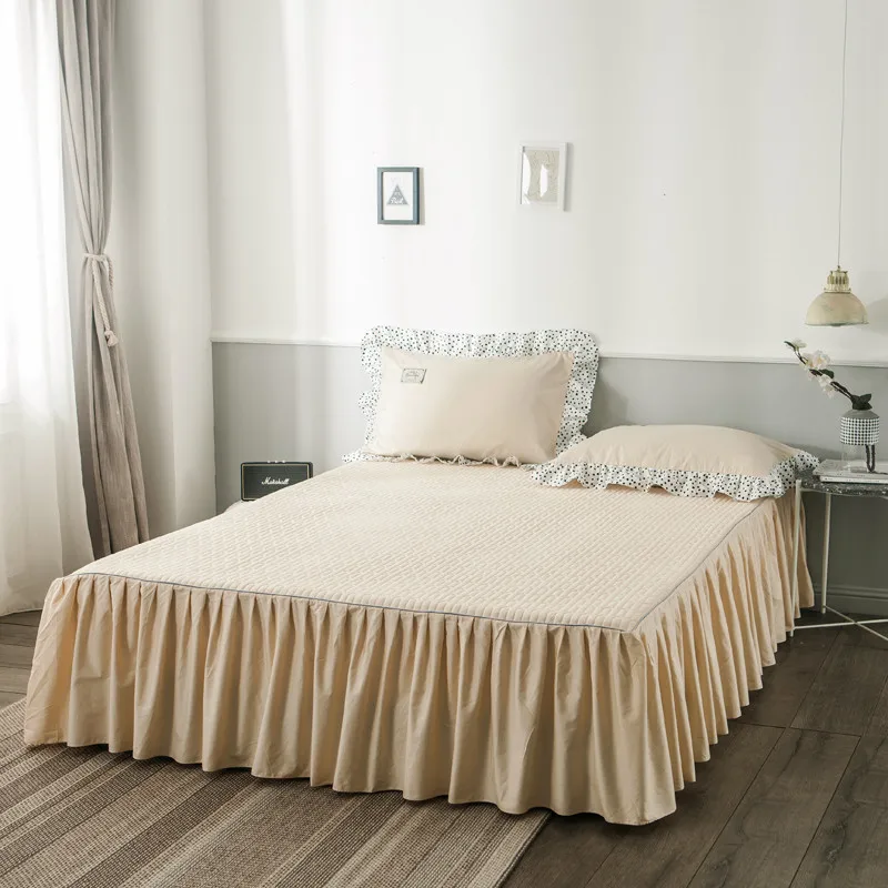 Новинка 2019 хлопковое стеганое покрывало натяжная простыня наволочки однотонное