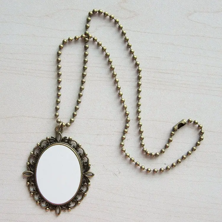 Free shipping custom sublimation blank bronze necklaces pendants jewelry for consumables Heat Transfer printing DIY gifts 20pcs