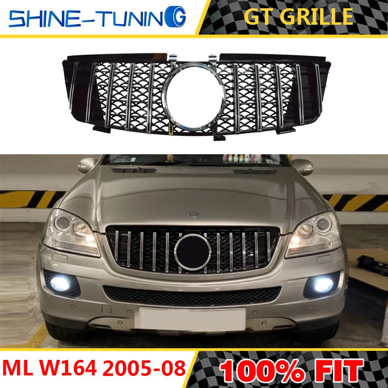 Передняя решетка подходит для mercedes ML Class W164 x164 GT 2005-11 ML300 ML320 ML350 ML400 ML500 ML430 без