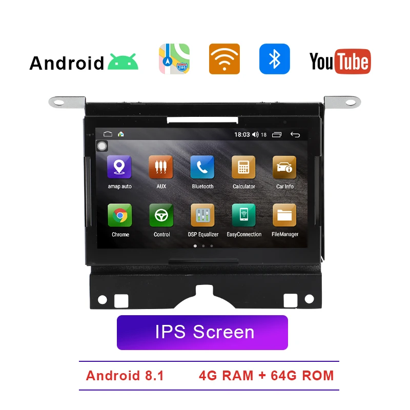 

9.66 Inch Android 8.1 USB car BT Radio AM FM DVD multimedia video player GPS navigation Voice for LandRover Evoque